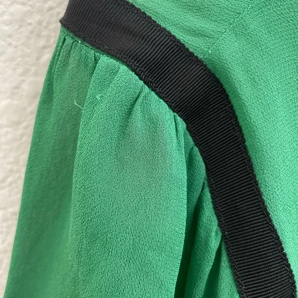 MIDI drop waist green dress with slip - Picture 5 of 6